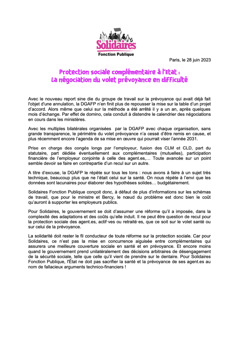 Lire la suite à propos de l’article Volet prévoyance en danger !