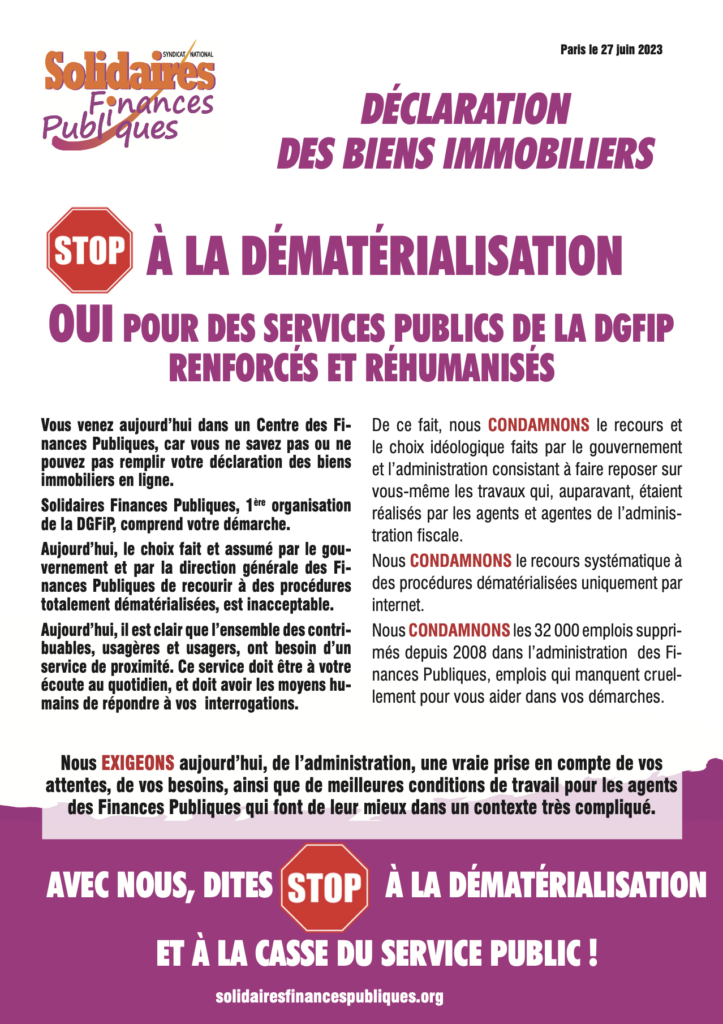 Pour un vrai service public de proximité !