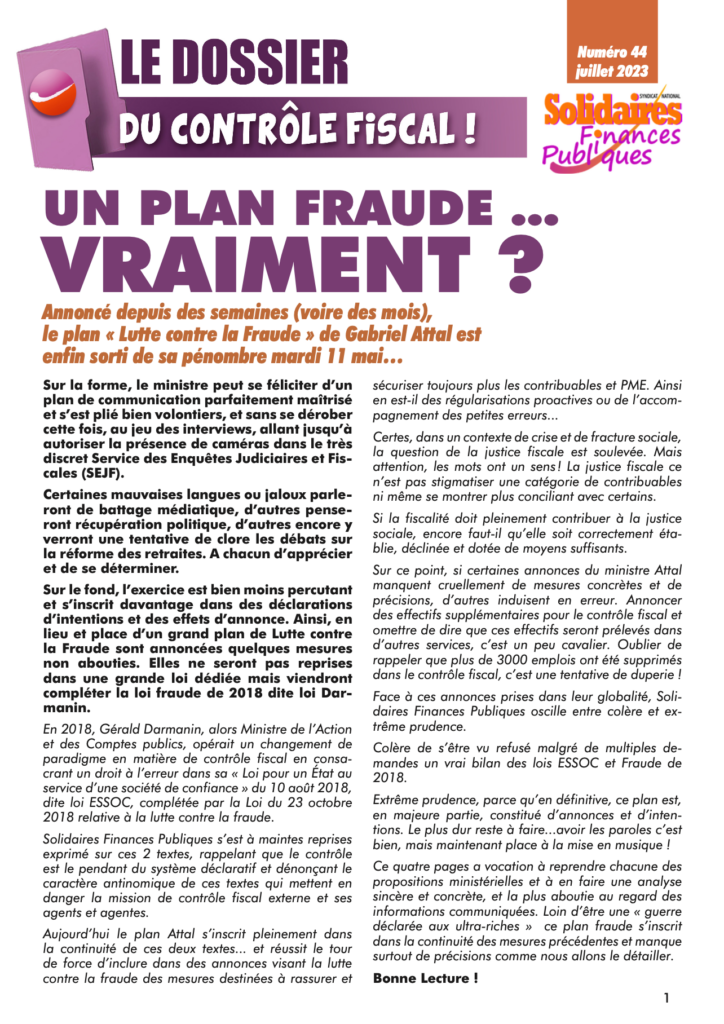 Plan anti fraude, les limites !