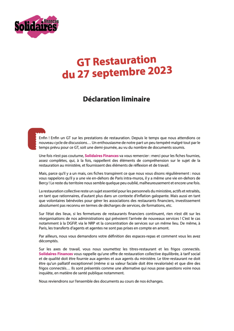 Lire la suite à propos de l’article La restauration collective reste un sujet essentiel pour les personnels du ministère et des réseaux !