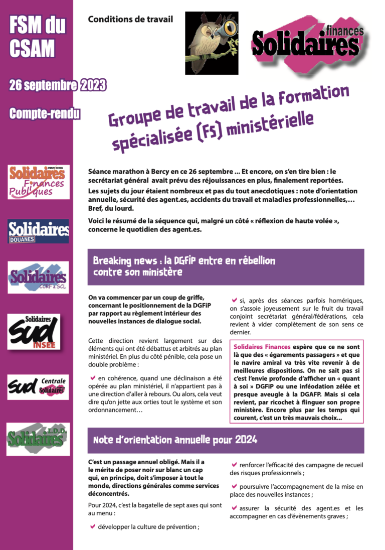 Lire la suite à propos de l’article Un groupe travail aussi dense que diversifié !