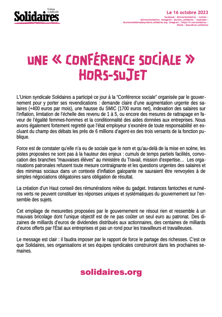Une conférence anti-sociale hors sujet !