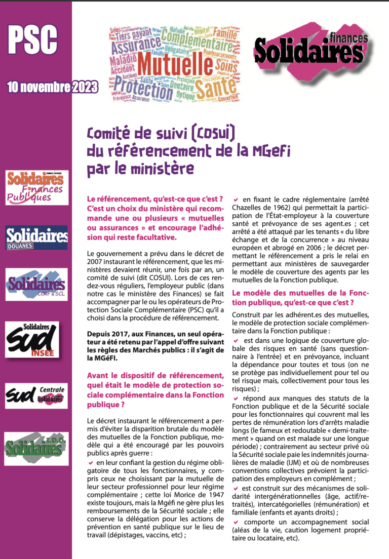 Lire la suite à propos de l’article PSC / Comité de suivi du référencement