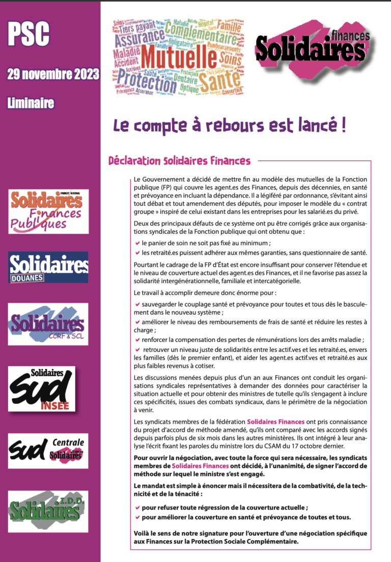 Lire la suite à propos de l’article PSC le compte à rebours est lancé !