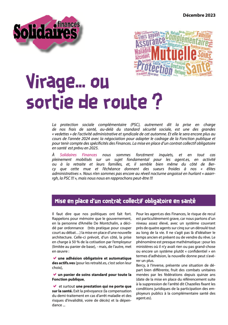 Lire la suite à propos de l’article PSC : Virage … ou sortie de route