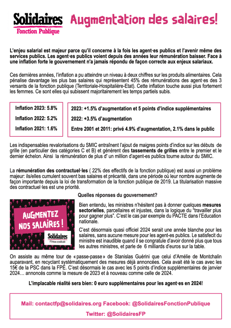 Lire la suite à propos de l’article Augmentation des salaires !