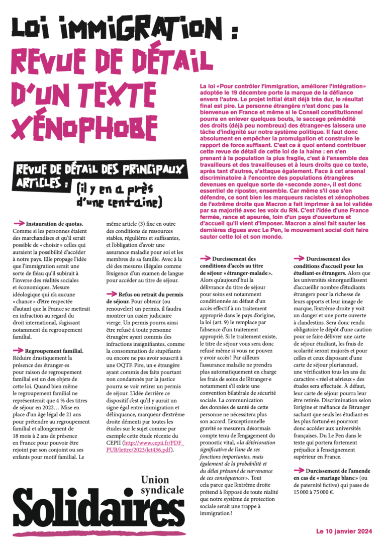 Lire la suite à propos de l’article Loi immigration