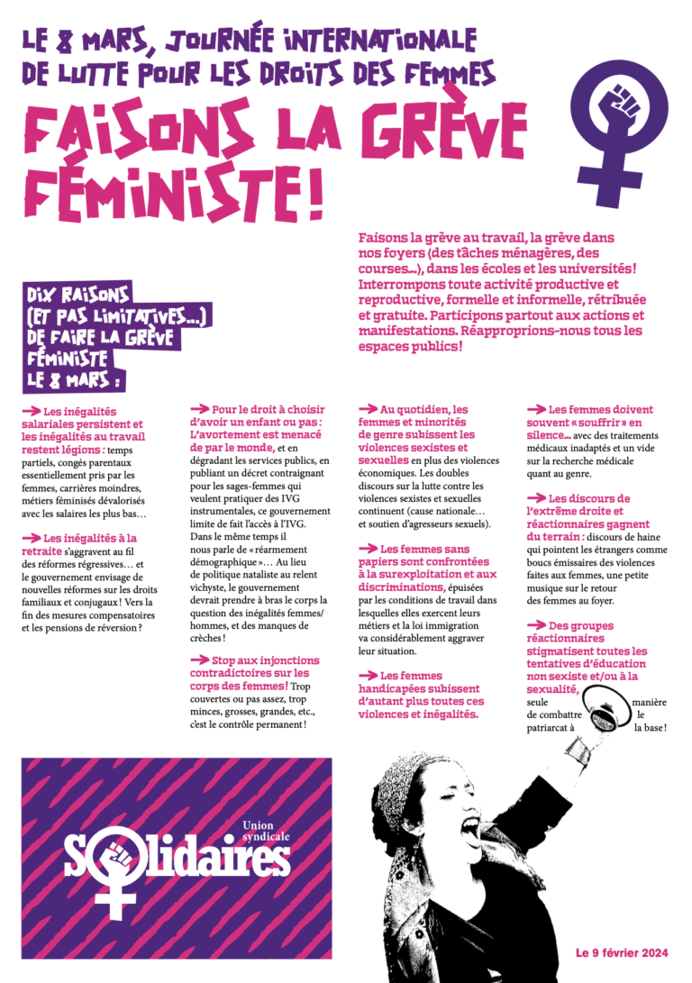 Lire la suite à propos de l’article 8 mars journée internationale de lutte pour les droits des femmes.