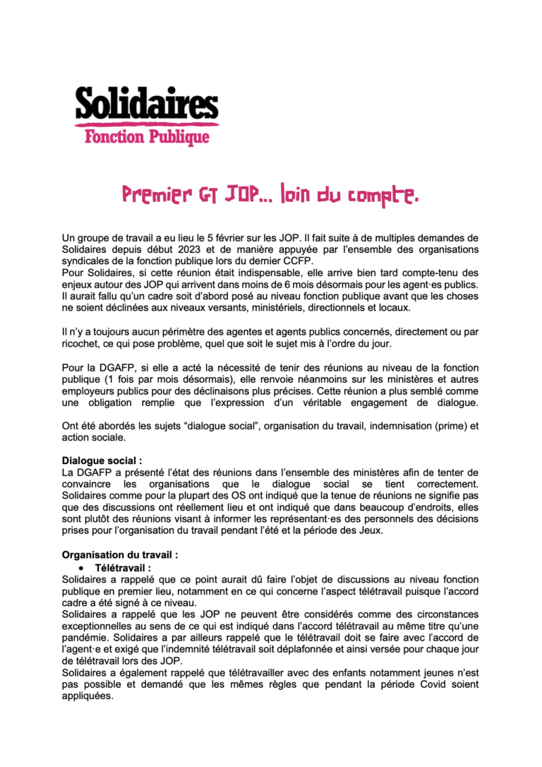 Lire la suite à propos de l’article Premier GT JOP… loin du compte.