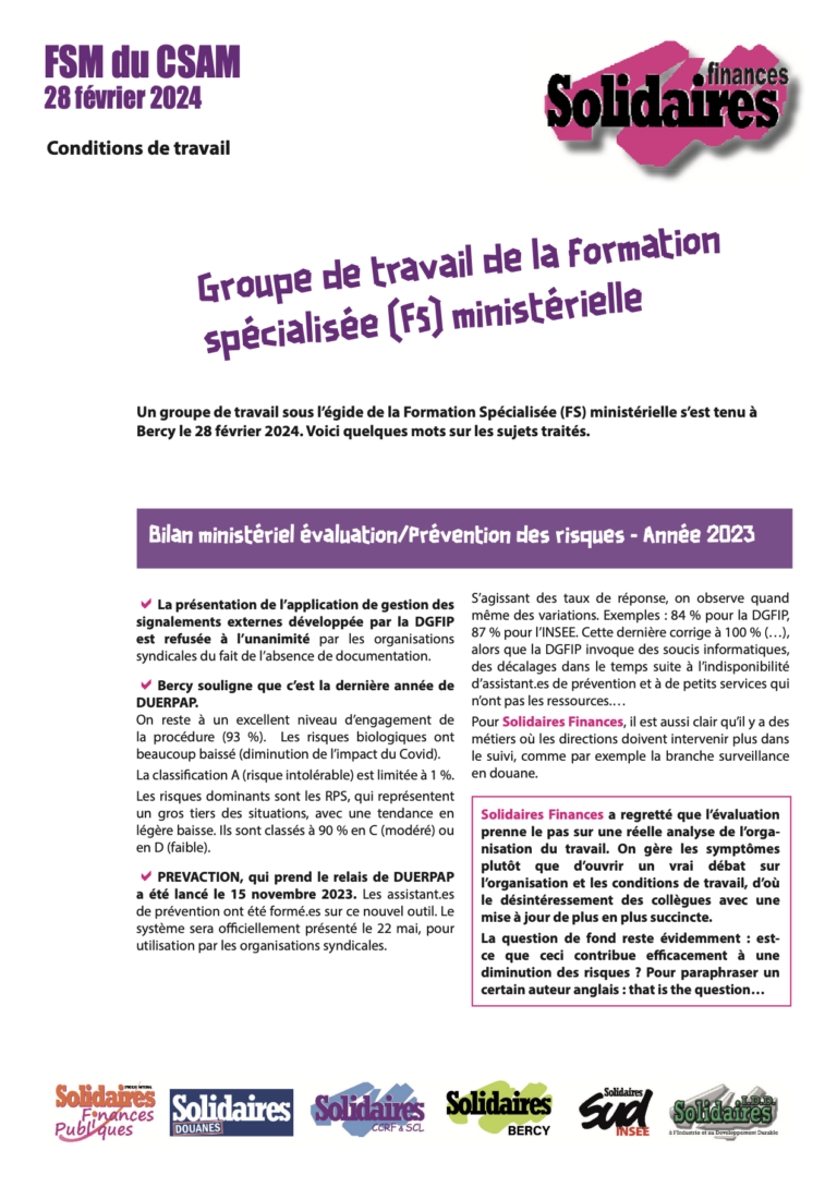 Lire la suite à propos de l’article Compte rendu GT FSM du 28 février 2024