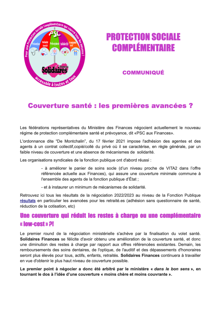 Lire la suite à propos de l’article Négociation PSC: Couverture santé les premières avancées ?