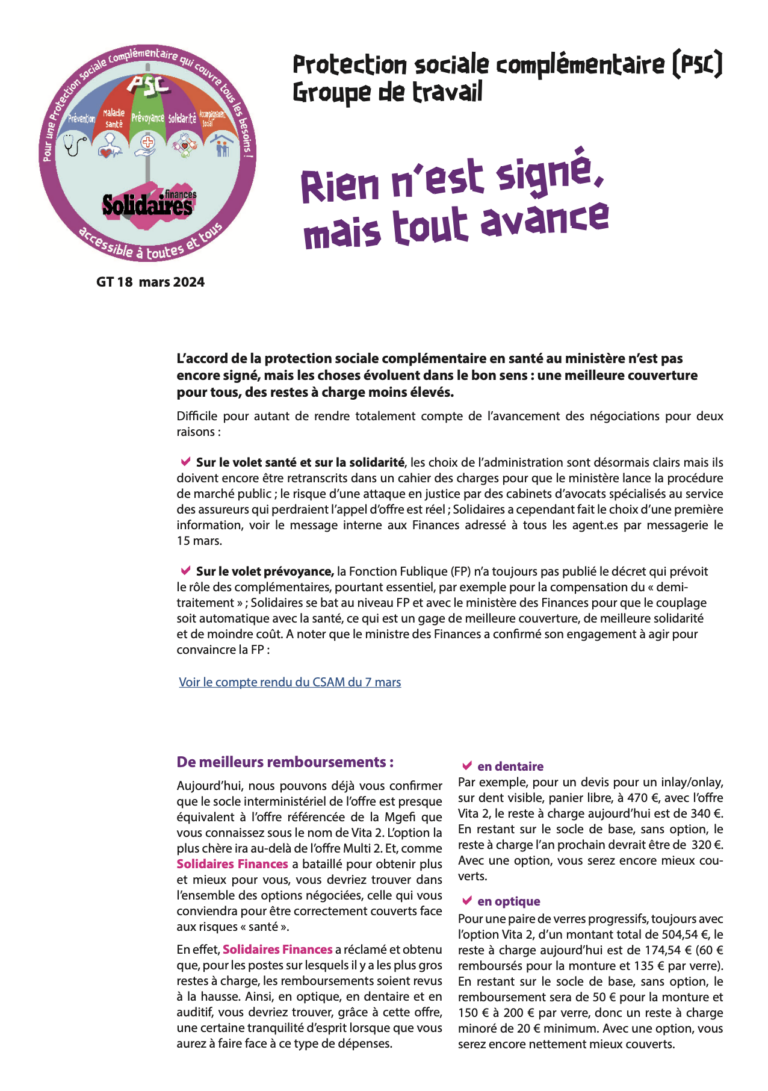 Lire la suite à propos de l’article PSC: Rien n’est signé, mais tout avance.