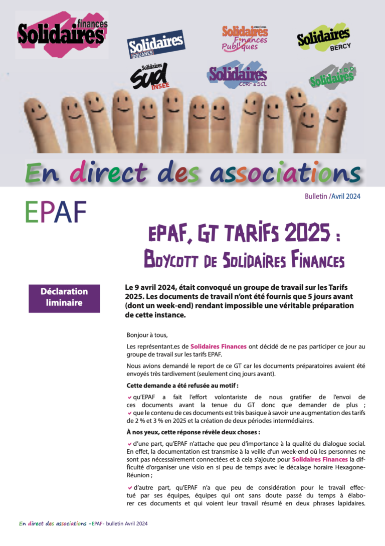 Lire la suite à propos de l’article Quand Solidaires décide de boycotter le Gt consacré à la hausse des tarifs.