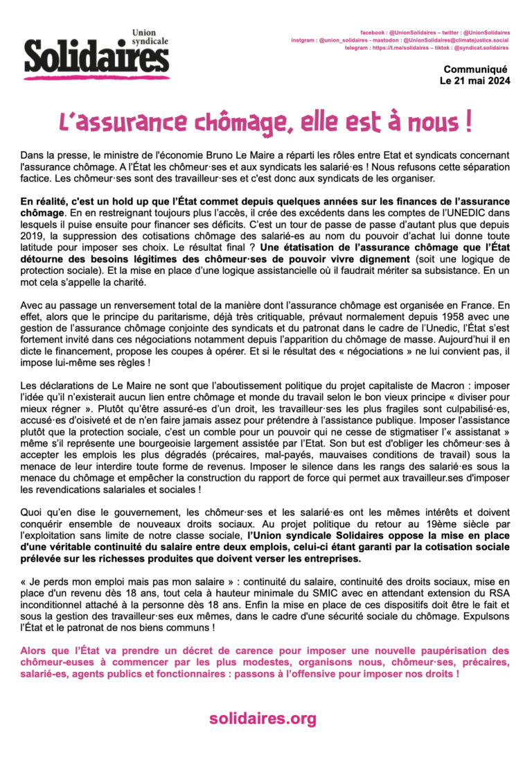 Lire la suite à propos de l’article Assurance Chômage : la paupérisation de la population concernée.