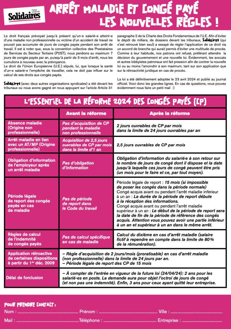 Lire la suite à propos de l’article Arrêt maladie et congé payé : les nouvelles règles.