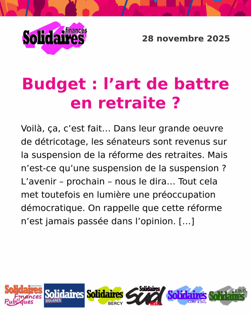 Budget : l’art de battre en retraite ?