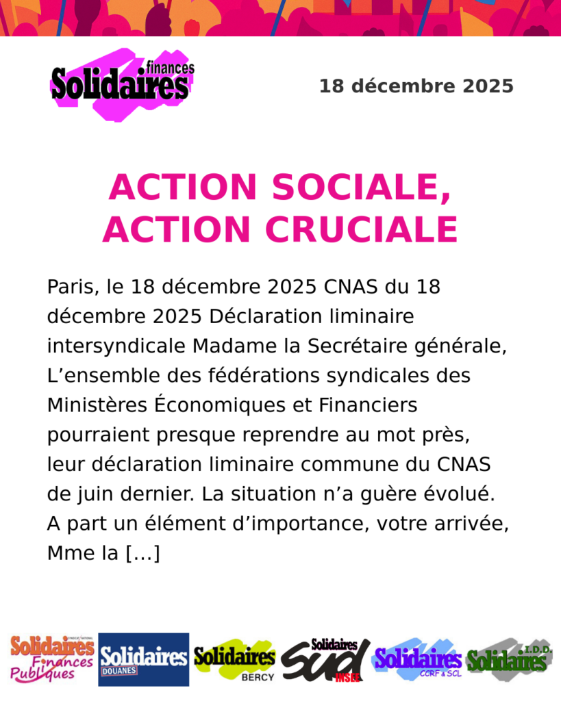 ACTION SOCIALE, ACTION CRUCIALE