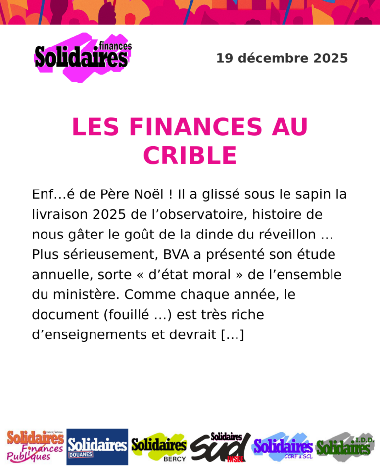 Lire la suite à propos de l’article LES FINANCES AU CRIBLE