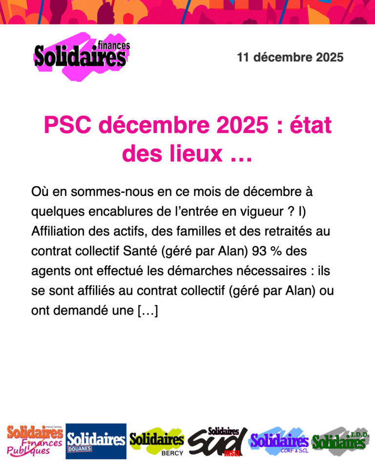 Lire la suite à propos de l’article PSC décembre 2025 : état des lieux …