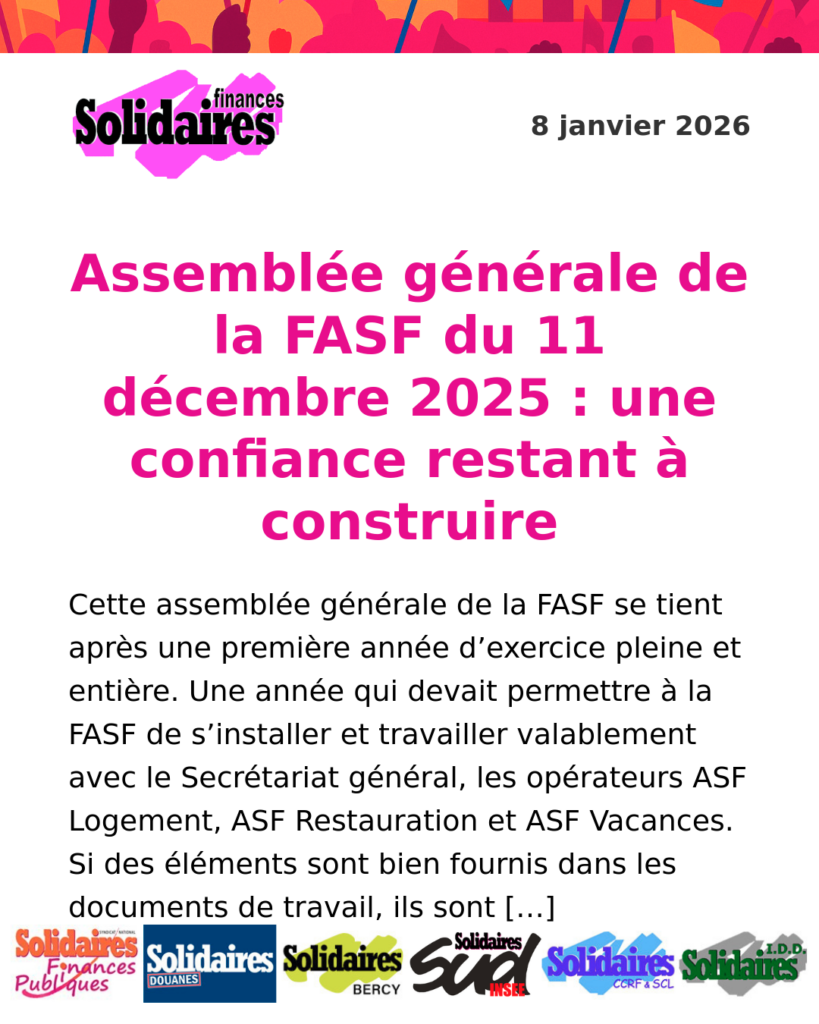 Assemblée générale de la FASF du 11 décembre 2025 : une confiance restant à construire