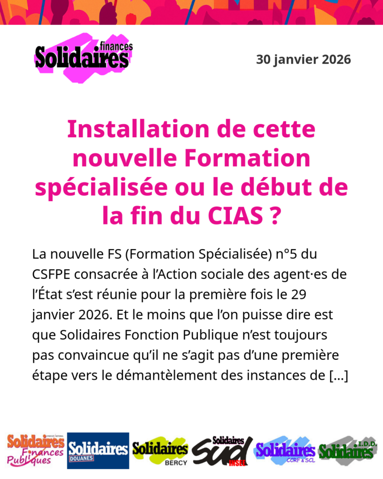 Lire la suite à propos de l’article Installation de cette nouvelle Formation spécialisée ou le début de la fin du CIAS ?