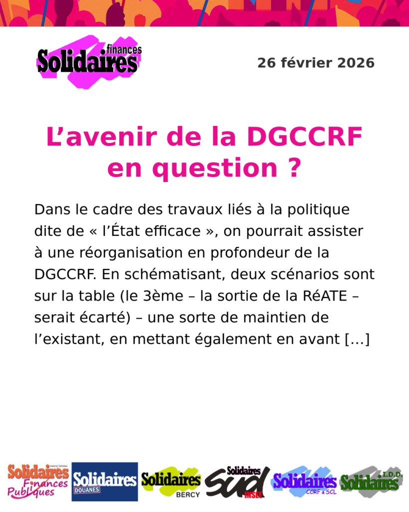 L’avenir de la DGCCRF en question ?