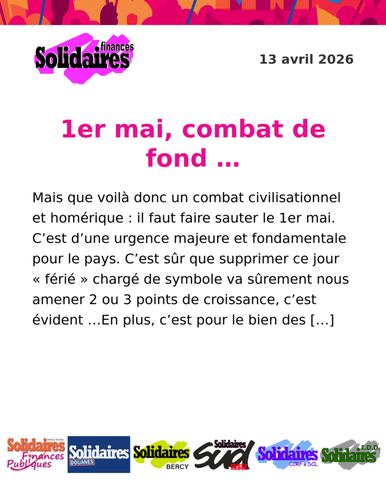 Lire la suite à propos de l’article 1er mai, combat de fond …
