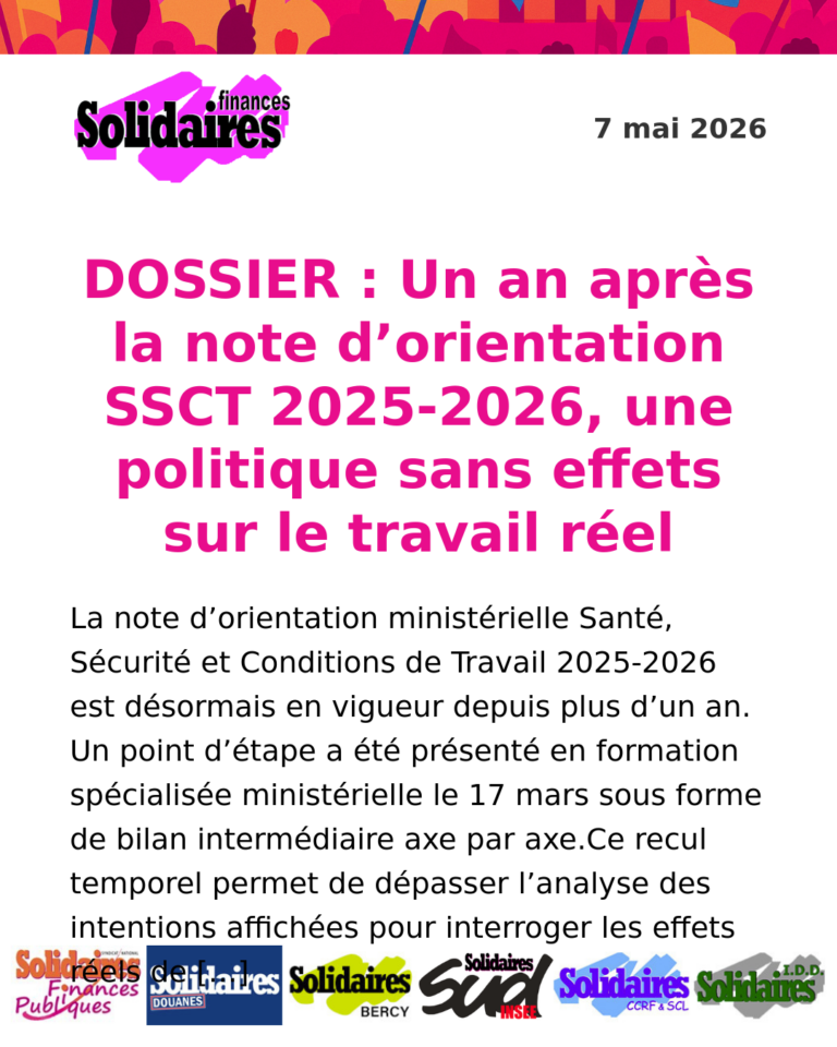 Lire la suite à propos de l’article DOSSIER : Un an après la note d&rsquo;orientation SSCT 2025-2026, une politique sans effets sur le travail réel