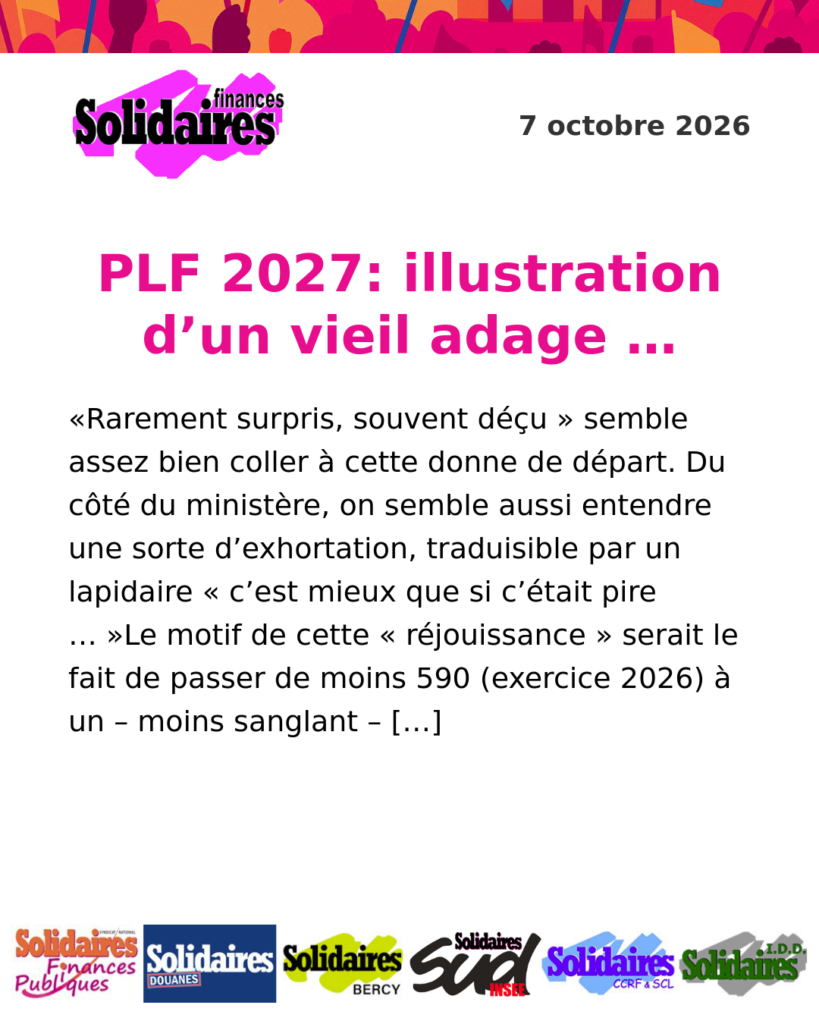 PLF 2027: illustration d’un vieil adage …